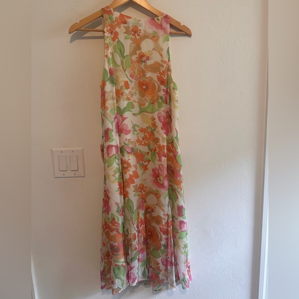 Ralph Lauren Georgette Surplice Floral Dress Sz 8 - Picture 4 of 7